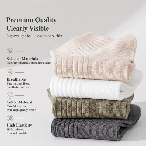 Men's Casual Solid Color Short Socks Breathable Cotton Summer Thin Business Short Tube Socks Comfortable Athletic Socks