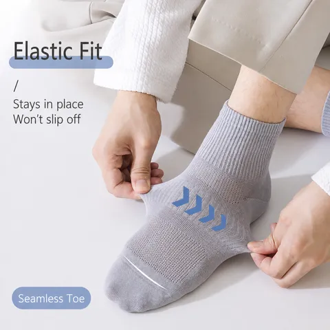 Men's Summer Thin Short Socks Pure Cotton Breathable Mesh Anti-Odour Sweat-Absorbent Casual Business Short Tube Socks