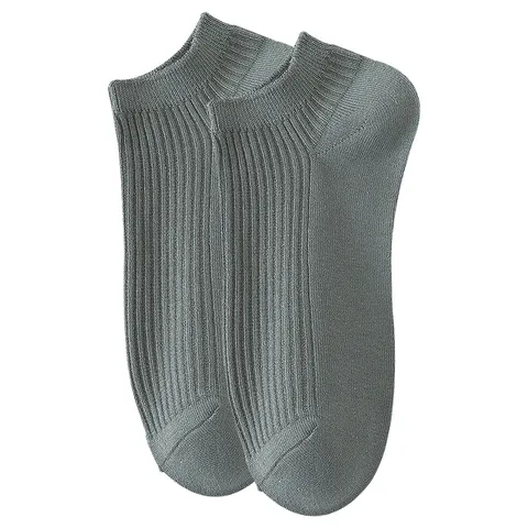 Chaussettes Courtes pour Hommes Été Minces Respirantes Coton Peigné Couleur Unie Affaires Casual Invisibles Chaussettes Bateau