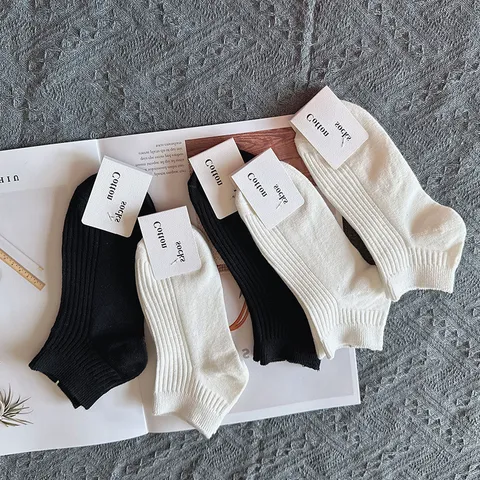 Calcetines de Corte Bajo de Algodón de Color Sólido Transpirables de Verano para Hombre Calcetines Cortos Casuales Absorbentes