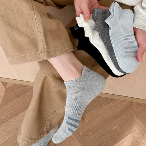 Calze Sportive Casual da Uomo in Misto Cotone Traspirante con Rete