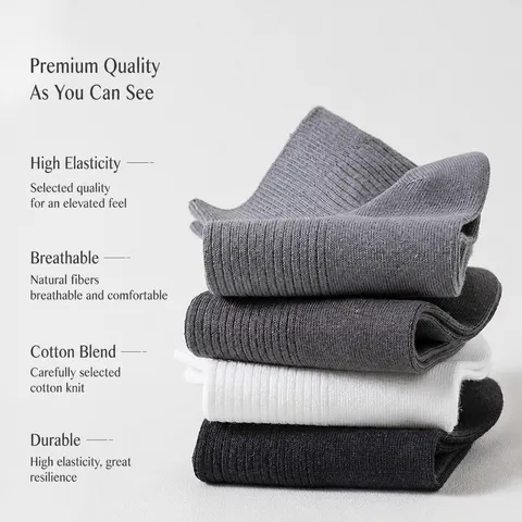 Men Combed Cotton Business Socks Solid Color Breathable Deodorant Short Mid Tube Socks Summer Casual Wear