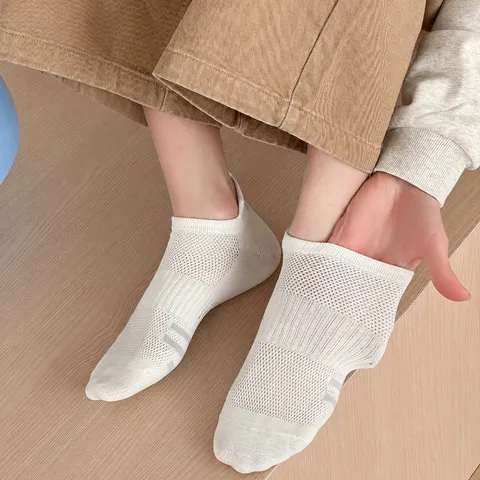 Calze Sportive Casual da Uomo in Misto Cotone Traspirante con Rete