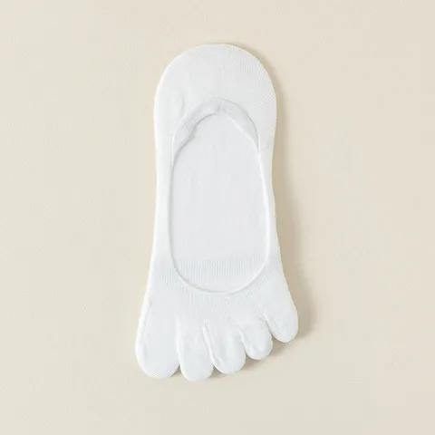 Chaussettes à Cinq Orteils pour Femmes Été Fin Coupe Basse Invisible Coton Chaussettes Respirant Antidérapant Orteils Séparés
