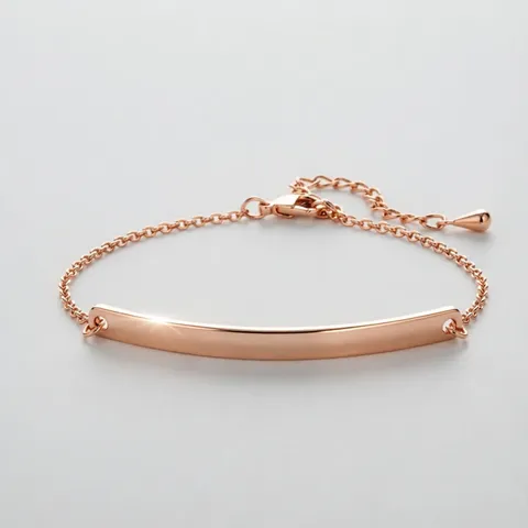 Stainless Steel Curved Bar Bracelet For Women DIY Engravable Minimalist Personalized Fashion Jewelry Hand Accessory Gift