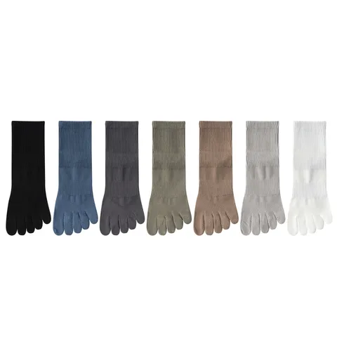 Chaussettes à Cinq Doigts Respirantes pour Hommes Coton Pur Mesh Décontracté Chaussettes Courtes de Sport