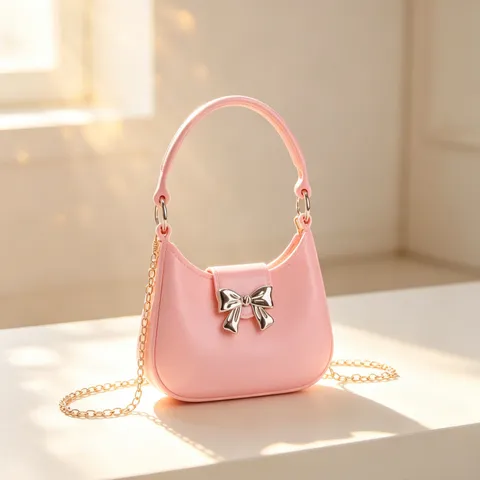Women Jelly Handbag PVC Bowknot Fashion Korean Style Niche Crossbody Bag Advanced Chain Shoulder Bag Small Square Pouch