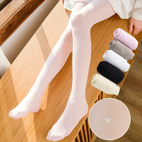 Girls Heart Mesh Pantyhose Thin Nylon Breathable Tights Cute Spring Summer Children Leggings Socks Kids Clothing