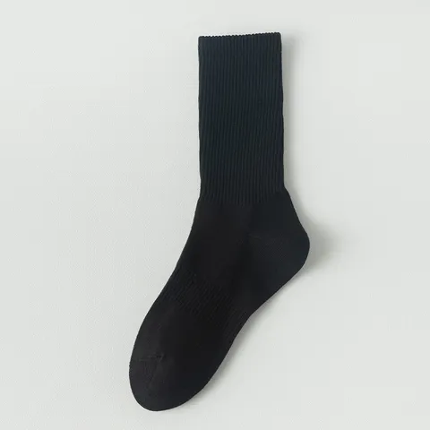 Women Mid-Calf Socks Spring Summer Casual Solid Color Cotton Breathable Anti-Slip Ribbed Daily Wear Hosiery