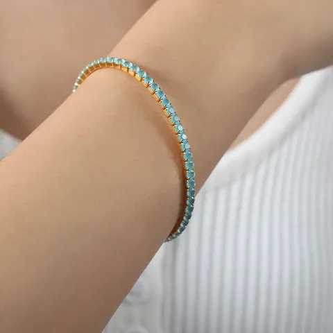 Luxury Zirconia Inlaid Stainless Steel Elastic Bracelet Thin Pave Rhinestone Hand Chain For Women Fashion Jewelry Non Fading Bracelet