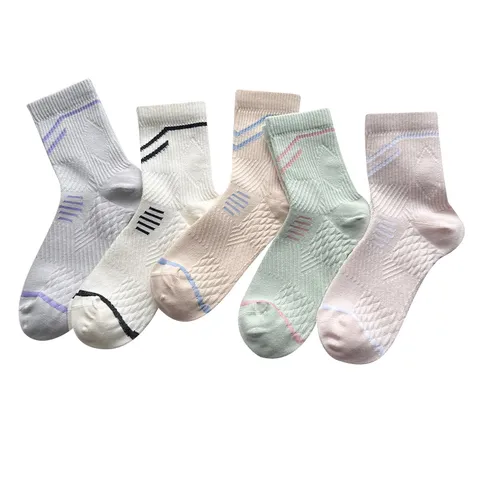 Dames Kniekousen Katoenmix Antibacterieel Deodorant Ademend Sport Casual Athletische Socken Meerkleurig