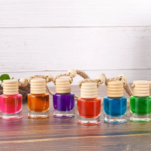 Car Perfume Pendant Glass Bottle Hanging Aromatherapy Essential Oil Diffuser Bottle Minimalist Interior Decor Bottle