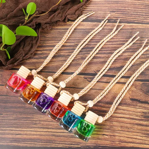 Car Perfume Pendant Glass Bottle Hanging Aromatherapy Essential Oil Diffuser Bottle Minimalist Interior Decor Bottle