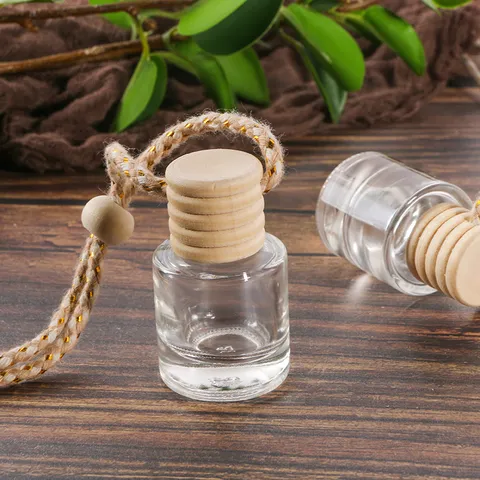 Creative Car Perfume Glass Bottle Pendant Minimalist Hanging Essential Oil Diffuser Empty Bottle Vehicle Interior Decor