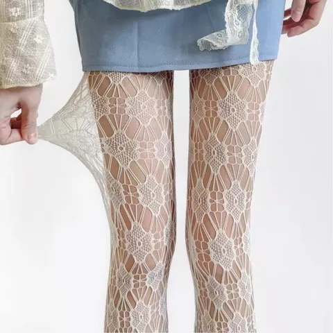 Women's Sexy Hollow Out Floral Fishnet Tights Breathable High Stretch Nylon Pantyhose For Women Nightclub Fashion Legwear
