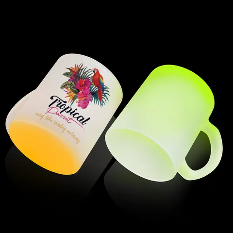 Taza de Vidrio Esmerilado Degradado Con Asa de Vidrio Borosilicatado Taza de Agua Para Hogar Oficina Bebida Diaria