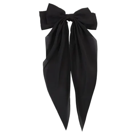 Elegant Minimalist Handmade Satin Long Ribbon Bowknot Spring Hair Clip Large Streamer Top Hairpin Headwear For Women Daily Commuting Jewelry