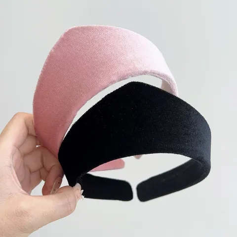 Women Retro Padded Velvet Headband European American Solid Color Thick Dudu Hairband Elegant Crown Style Hair Accessories
