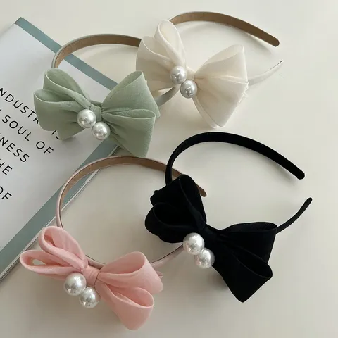 Eleganter Bogen Haarband Mit Künstlichen Perlen Für Damen Kopfschmuck Vintage Temperament Haarschmuck Schleife Headband