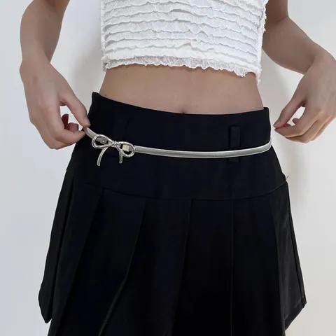 Minimalistiki Alusida Mesis apo Metalo me Aggrafa Fioru ke Elastiki Letti Zoni gia Gynaikes Moda Forema Panteloni Diakosmitiko Kosmima Mesis