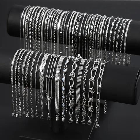 304L Edelstahl Armband Für Damen Mode Verstellbar Gold Silber Überzogen Gliederkette Schlange Figaro Knoten Böser Blick Schmuck