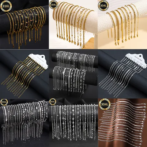 Luxus 304L Edelstahl Armband Hochwertige Vakuumgalvanisierung 18K Gold Nicht Verblassendes Verstellbares Kettenarmband Schmuck Für Damen