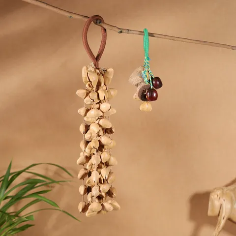 Carrillón de Mano de Cáscara de Nuez Natural Hecho a Mano Estilo Étnico Instrumento de Percusión para Acompañamiento de Danza Decoración Hogar