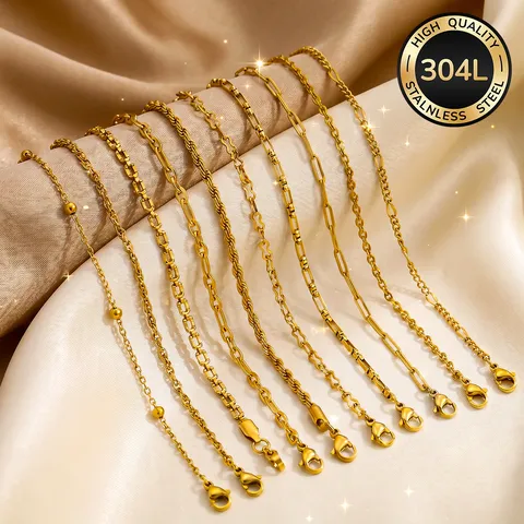 Bracciale da Donna in Acciaio Inossidabile 304L Placcato Oro 18K Impermeabile Antioscuramento Gioielli alla Moda