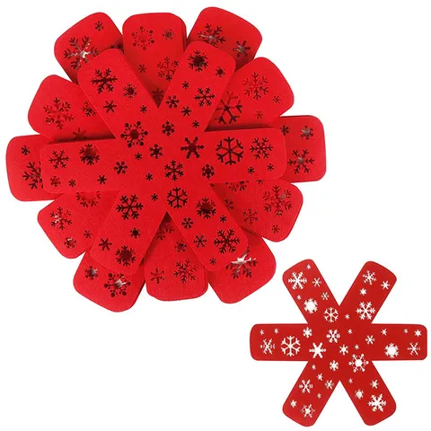 Sneeuwvlok Vilt Panbeschermers Kerst Keuken Panverdeler Pads Krasbestendige Kookgerei Scheidingspads Voor Huisdecoratie