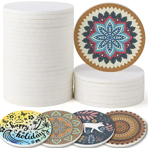 Sublimation Blank Runde Filz Untersetzer Hitzepress Transfer Absorbierender Filz Untersetzer Für DIY Basteln Küche Tisch Deko