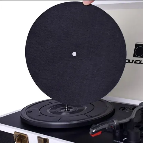 Alfombrilla de Fieltro para Tocadiscos de Vinilo Protector Antiestático Minimalista Retro Accesorios para Tocadiscos