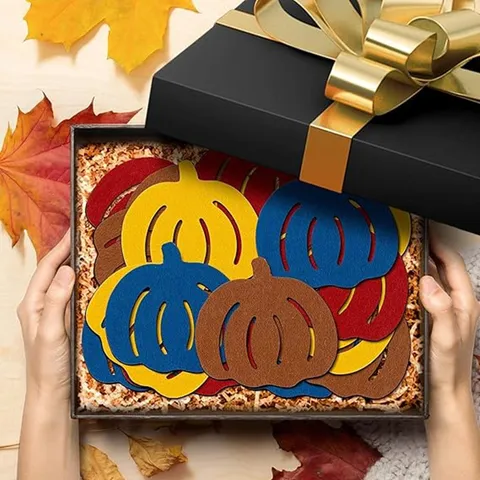 Posavasos de Fieltro en Forma de Calabaza Antideslizante Resistente al Calor Mantel Individual Otoño Acción de Gracias Decoración de Mesa de Hogar