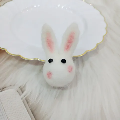 Accesorios DIY de Fieltro de Lana Hechos a Mano Conejo y Zanahoria para Pascua Navidad Suministros de Fieltrado para Pinza y Broche