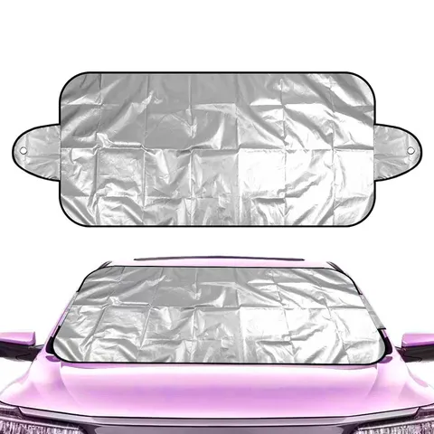 Car Windshield Sunshade Foldable Silver Coated Cloth UV Protection Front Window Cover Automotive Interior Accessories