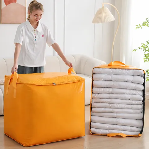 Large Capacity Moving Packing Storage Bag Waterproof Woven Fabric Quilt Clothes Organizer Bag Travel Luggage Bag