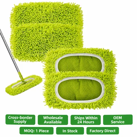 Chenille Flat Mop Replacement Cloth Washable Dust Cleaning Pad Reusable Microfiber Floor Mop Refill Cover Home Tool