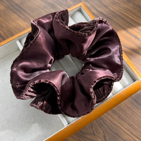 Vintage Velvet Sponge Padded Knotted Headband Bow Hair Tie Artificial Pearl Scrunchie Elegant Winter Hair Accessories For Women