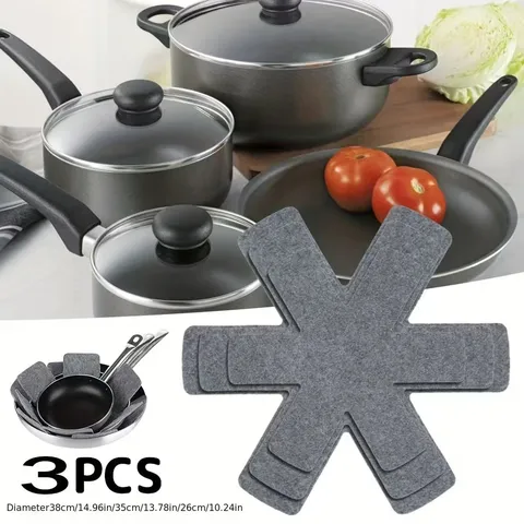 Protections de Casserole en Feutre pour Empiler les Poêles Antiadhésives Forme d'Étoile Résistant à la Chaleur Antidérapant Diviseurs de Protection