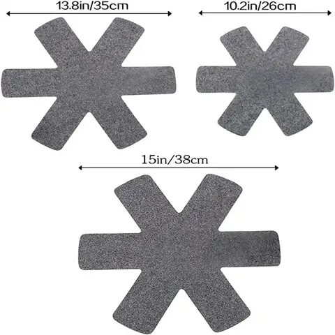 Protectores de Ollas de Fieltro Gris Separadores de Sartenes Alfombrillas para Utensilios de Cocina Resistente a Arañazos Aislamiento Térmico Manteles Individuales Vajilla