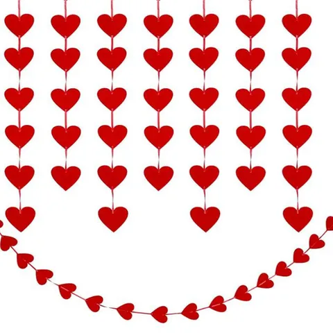 Heart Shaped Felt Banner Romantic I Love You Garland For Valentine's Day Wedding Marriage Proposal New Room Background Wall Decoration
