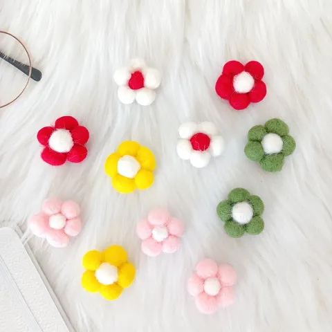 Handgemaakte Wolvilt 3D Bloem DIY Materiaal Voor Kerstkrans Haarklem Broche Accessoires Florale Naaldvilt Ambacht Ornament