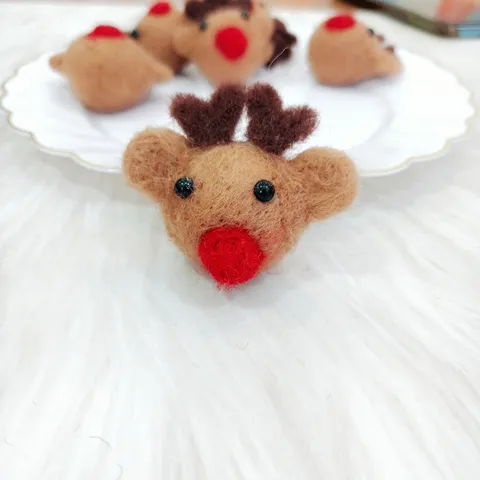Handmade Wool Felt Reindeer Rabbit Chick Bear DIY Accessories For Hair Clips Brooches Christmas Decoration Jewelry Making