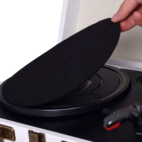 Alfombrilla para Tocadiscos de Fieltro Almohadilla de Protección Antiestática Reducción de Vibraciones Accesorios Vinilo LP Varios Colores