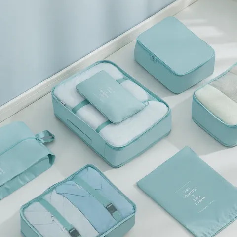 Reisegepäck Organizer Set Wasserdichte Packwürfel Tragbare Kleidung Sortiertaschen Koffer Aufbewahrungstasche Set