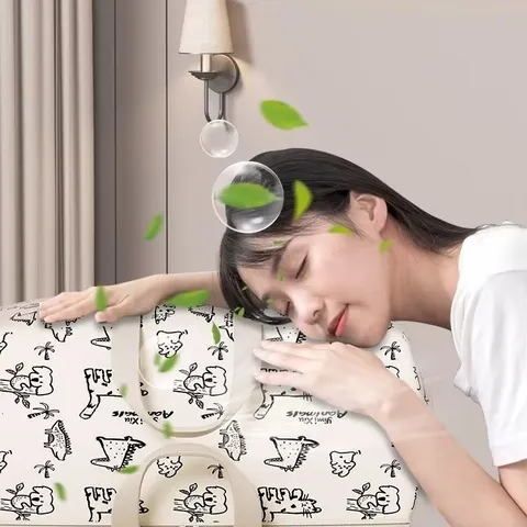 Bolsa de Almacenamiento de Edredón de Gran Capacidad A Prueba de Humedad Organizador de Ropa de Tela No Tejida con Estampado de Animales de Dibujos Animados