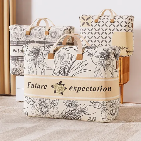 Large Capacity Waterproof Non-Woven Quilt Storage Bag Foldable Luggage Packing Organizer Moving Storage Bag