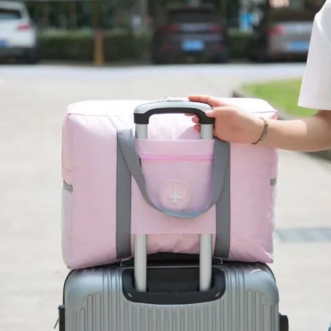 Large Capacity Travel Bag Foldable Waterproof Luggage Bag Portable Handbag Trolley Sleeve Travel Organizer Bag