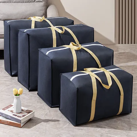 Large Capacity Storage Bag Waterproof Thickened Quilt Blanket Organizer Portable Travel Luggage Packing Bag With Sturdy Handles