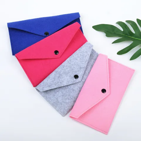 Multipurpose Felt Storage Pouch Envelope Bag For Glasses Mobile Phone Pencil Coin Case Minimalist Felt Organizer Bag