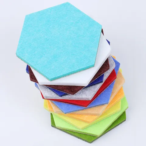 Hexagon Felt Wall Sticker Self-Adhesive Bulletin Board Decorative Photo Background Wall For Office Living Room Classroom